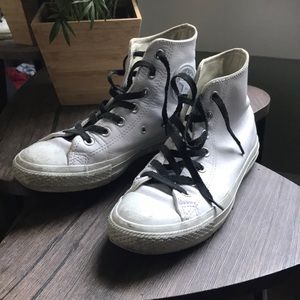Converse all star high too white leather